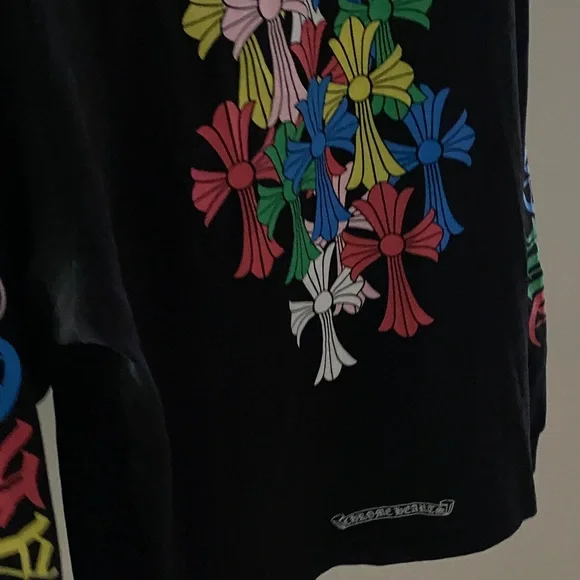 Chrome Hearts Black Sweatshirt with Multicolor Crosses - Picture 2 of 8